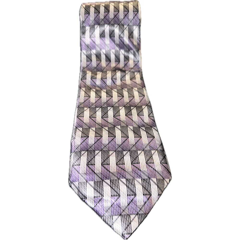 Dockers‎ Purple Black Pattern Tie Treated With DuPont Teflon Protection Men's
